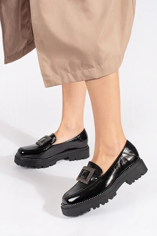 Mokasíny čierna dámske s platformou...