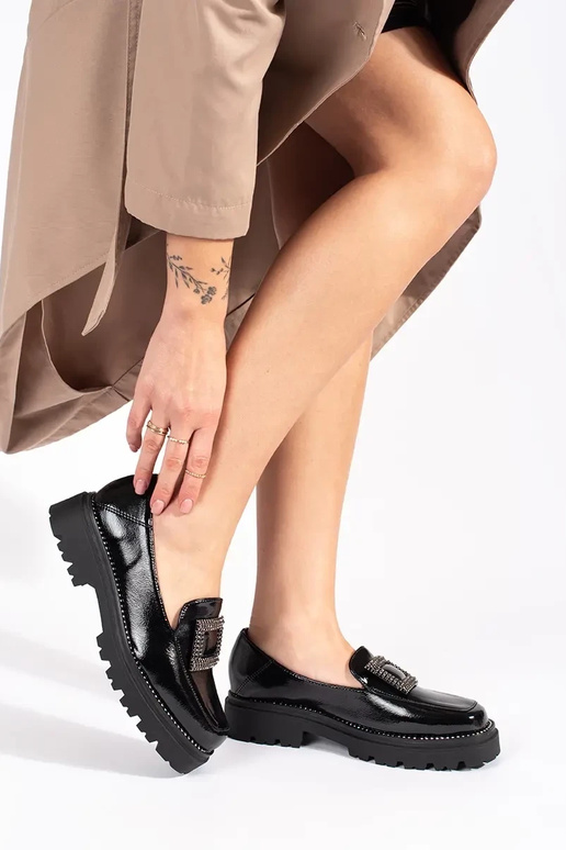 Mokasíny čierna dámske s platformou...