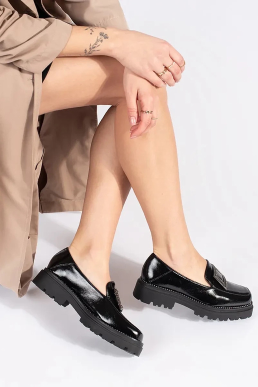 Mokasíny čierna dámske s platformou...