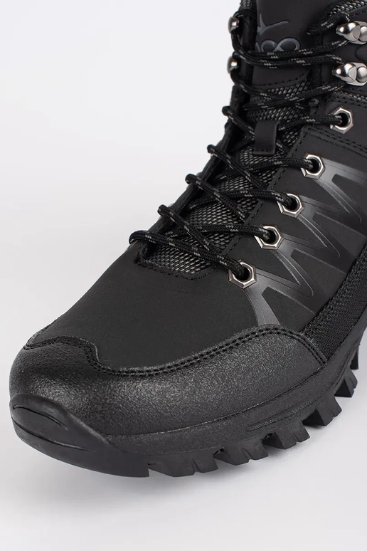 čierna topánky pánske trekking zviazaný
