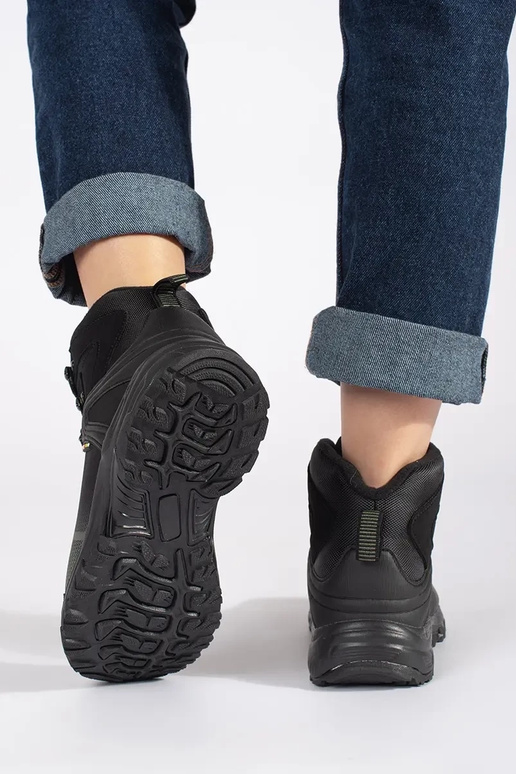 Čierna a-zelená Trekingové topánky