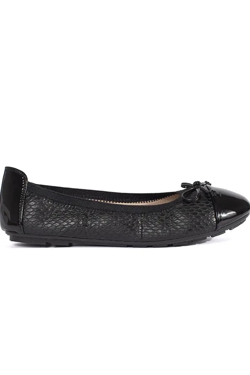 čierna lakované balerínky s lukom