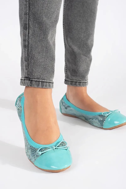 Modré baleríny s mašľou