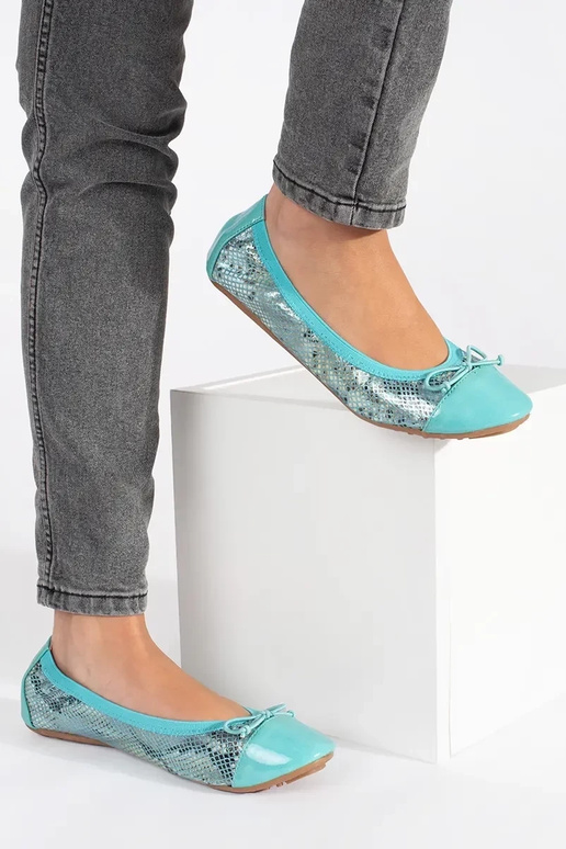 Modré baleríny s mašľou