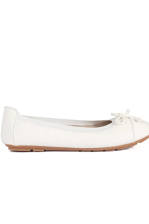 biela farba lakované balerínky s lukom