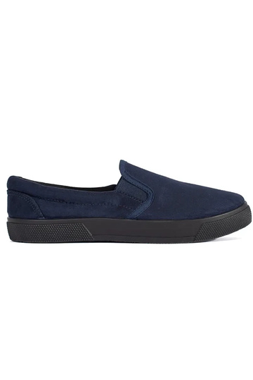 modré slip-on topánky