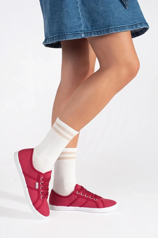 červené nízke dámske topánky