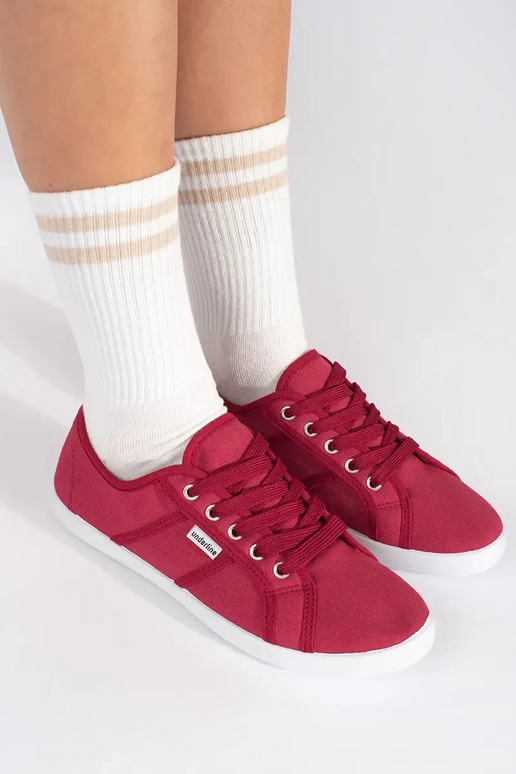 červené nízke dámske topánky