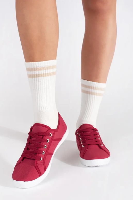 červené nízke dámske topánky