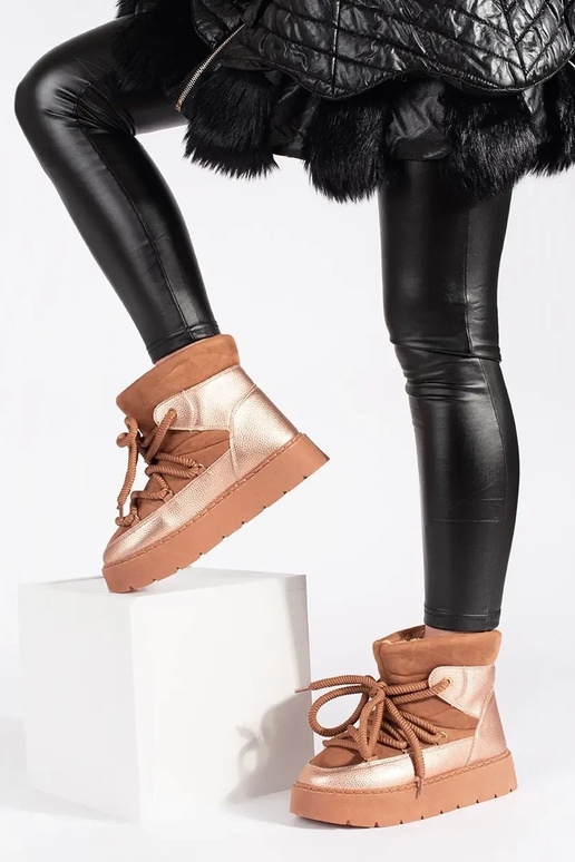 Hnedá farba čipkovaný Dámske snehule...