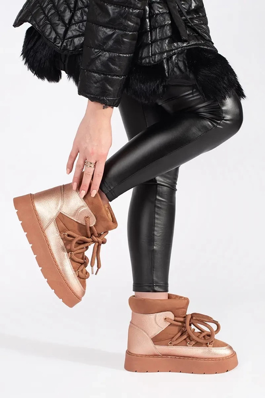 Hnedá farba čipkovaný Dámske snehule...