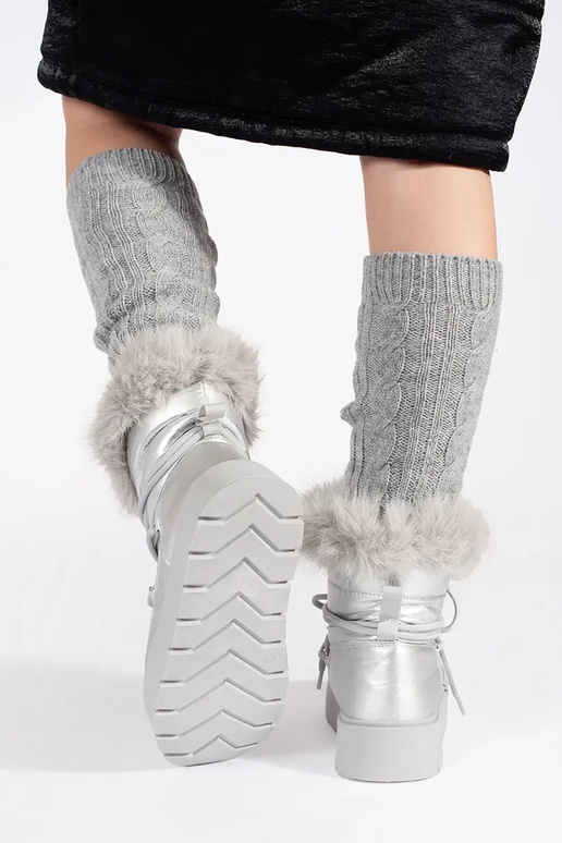 strieborná farba Dámske snehule s...