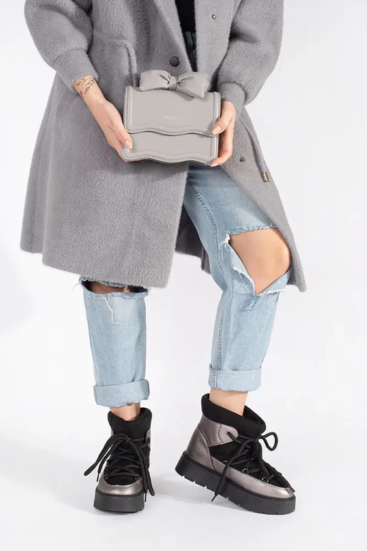 Čierna a-striebro čipkovaný Dámske...