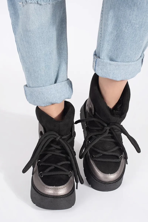 Čierna a-striebro čipkovaný Dámske...