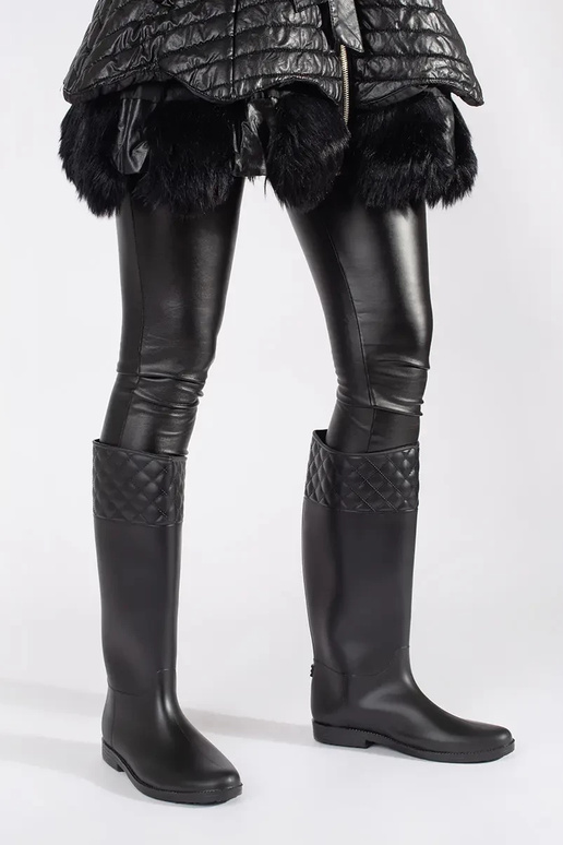 čierna Mátný gumové čižmy