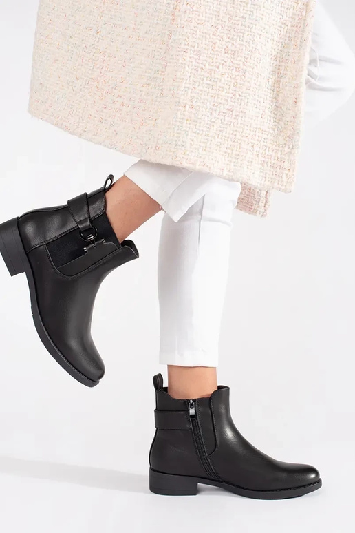 Klasické čierne ploché Chelsea topánky