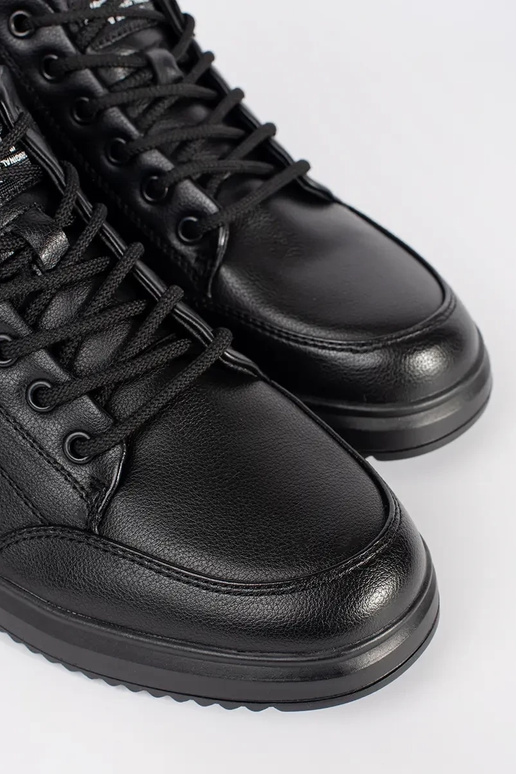 Čierne pánske teplé šnurovacie topánky