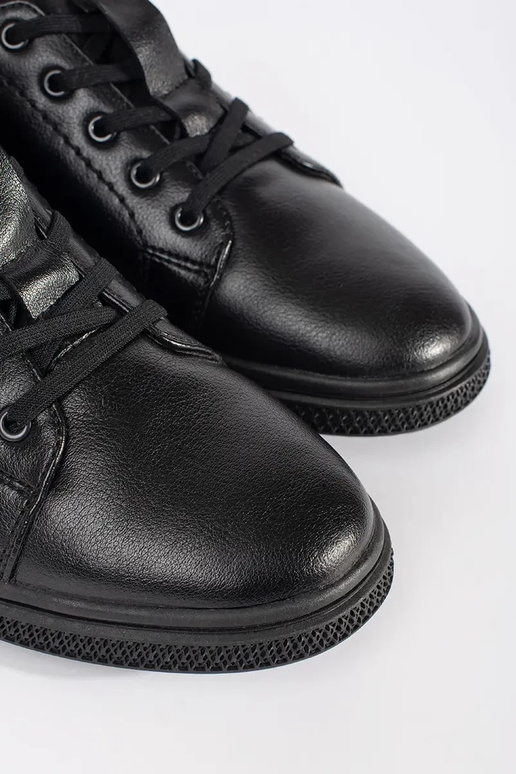 Čierne pánske teplé kožené poltopánky