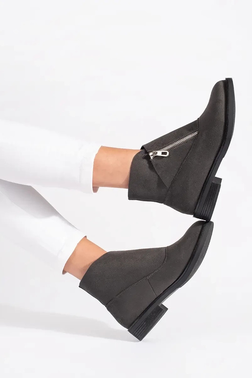 šedé ploché topánky so zámkom šedé ploché topánky so zámkom