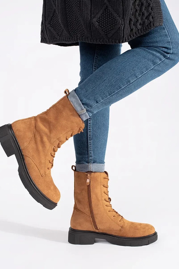 Hnedé členkové topánky s... 2