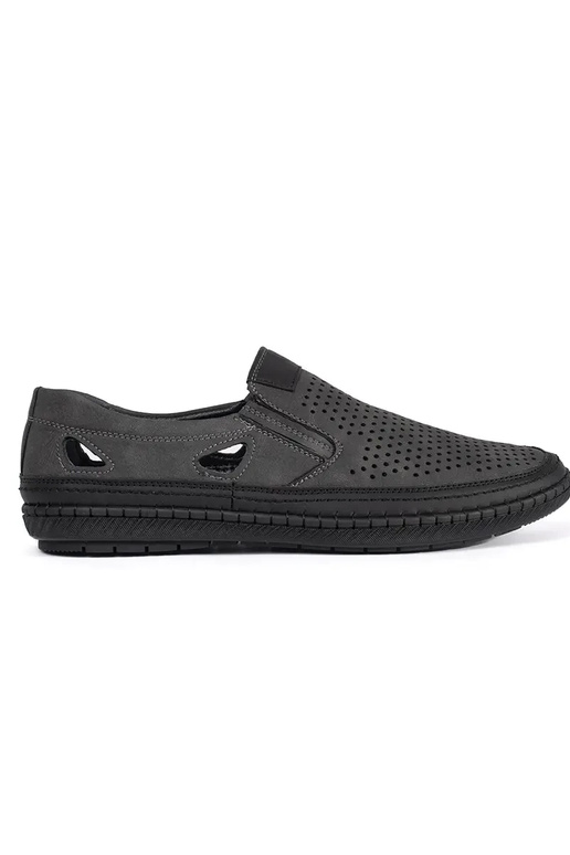 Sivé pánske perforované topánky