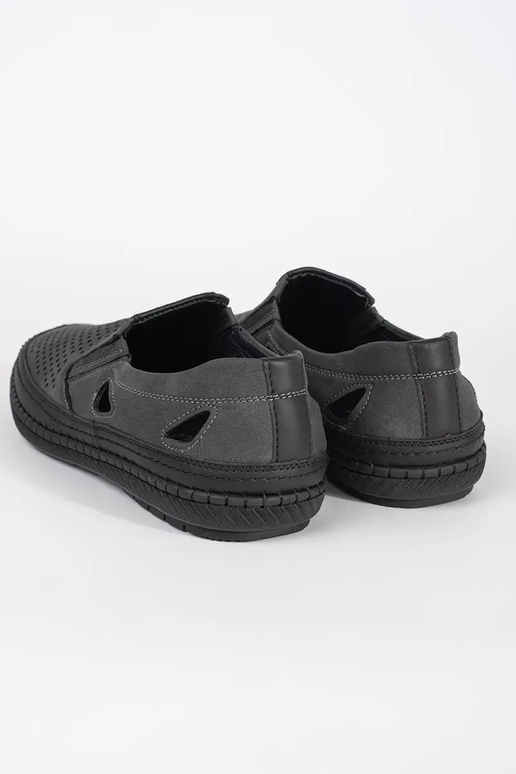 Sivé pánske perforované topánky