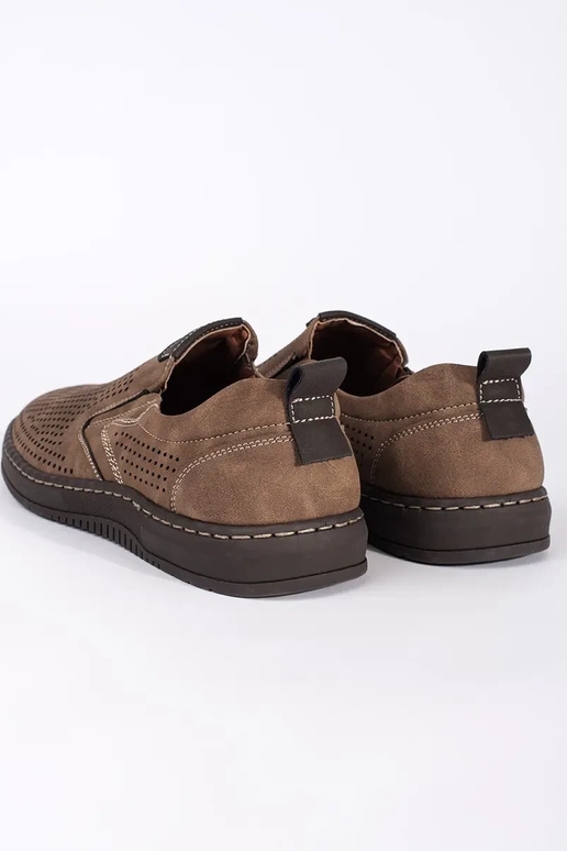 Hnedé perforované pánske mokasíny