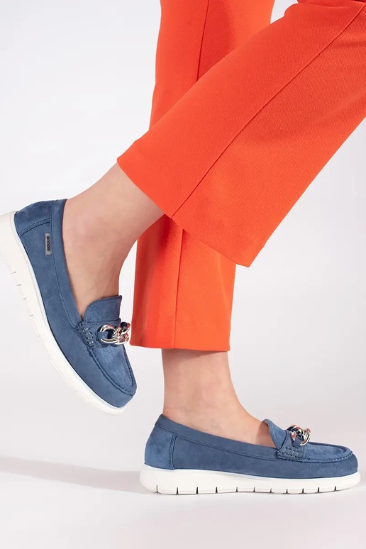 Mokasíny z semišu s platformou a...