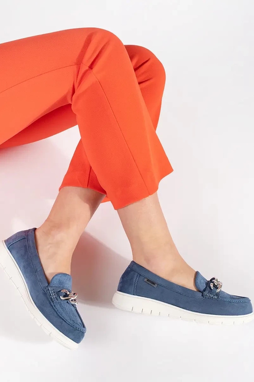 Mokasíny z semišu s platformou a...