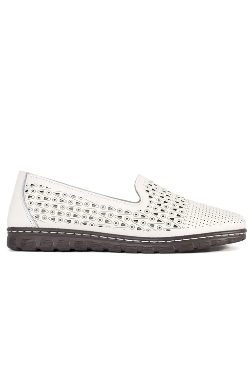 Dierkované poltopánky biele