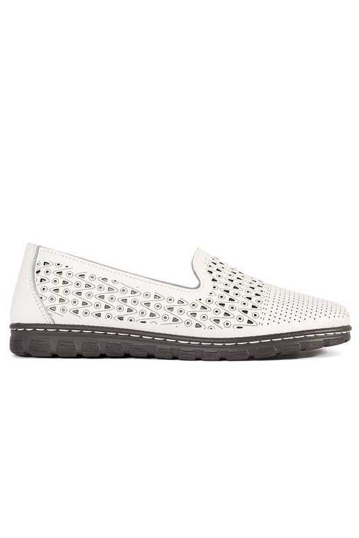 Dierkované poltopánky biele