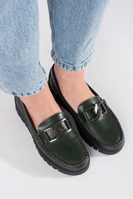 Chaki mokasíny na platforme