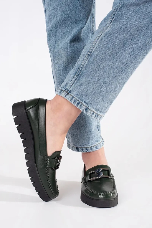 Chaki mokasíny na platforme