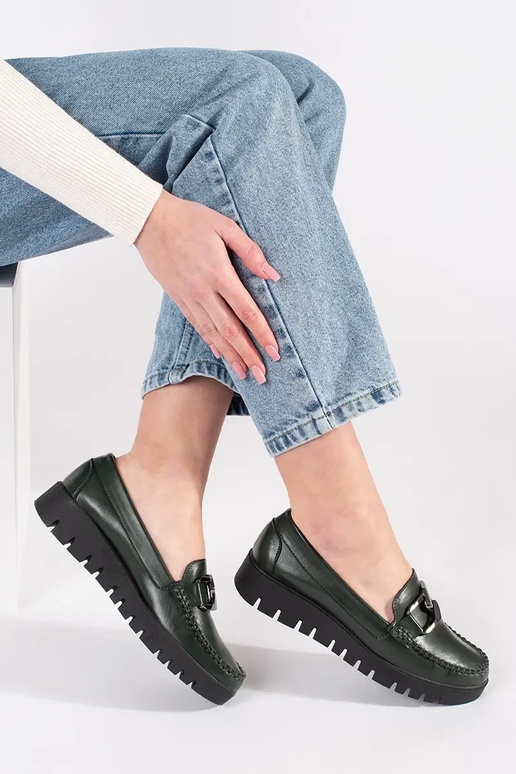 Chaki mokasíny na platforme