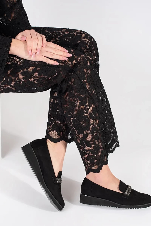 Čierne mokasíny z semišu