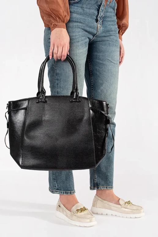 Čierna veľká kabelka s extra popruhom