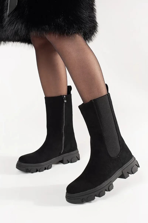 čierne semišové Chelsea topánky čierne semišové Chelsea topánky