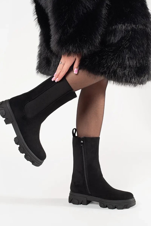 čierne semišové Chelsea topánky čierne semišové Chelsea topánky