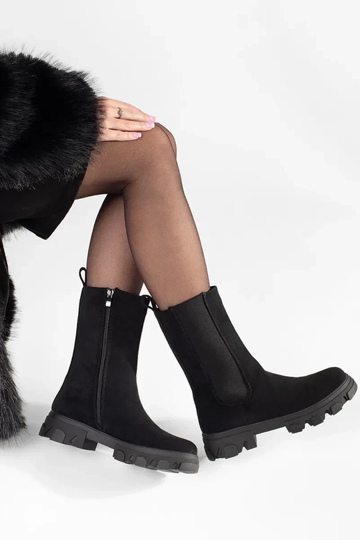 čierne semišové Chelsea topánky čierne semišové Chelsea topánky