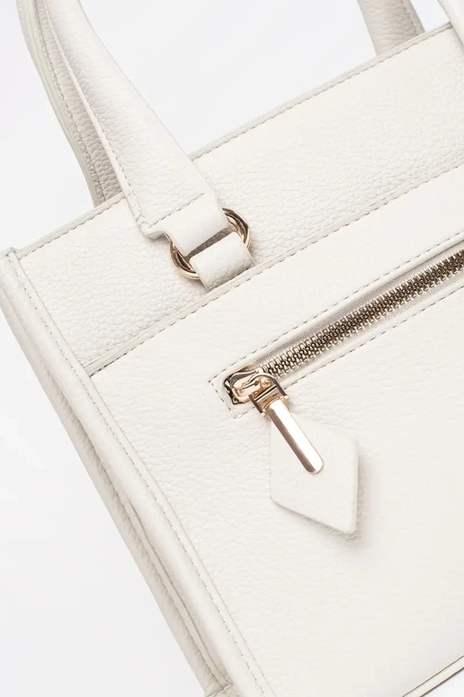 Žiarivo piesková kabelka so zipsom