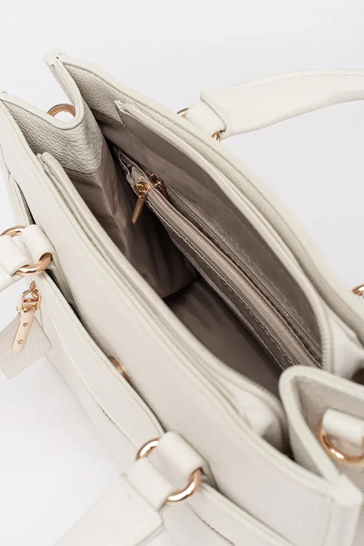 Žiarivo piesková kabelka so zipsom