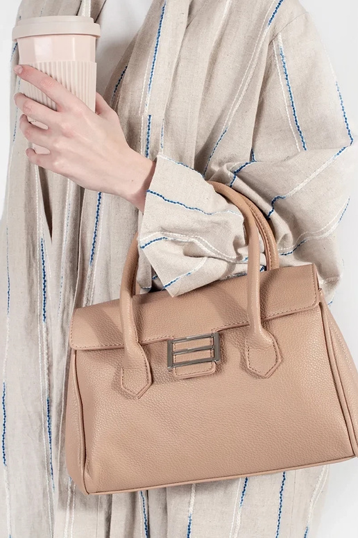 Ružová dámska kabelka s popruhmi