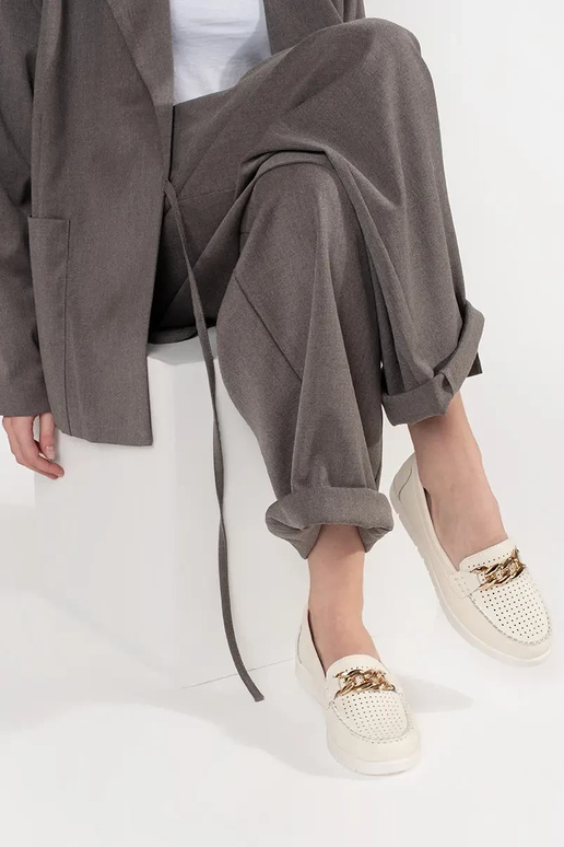 Koža svetlo-pieskové mokasíny s... Koža svetlo-pieskové mokasíny s...