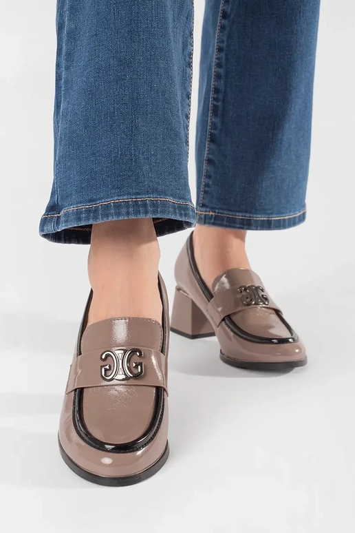 Štýlové polobotky v taupe farbe Štýlové polobotky v taupe farbe