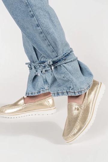 Zlaté mokasíny z pravej kože 2