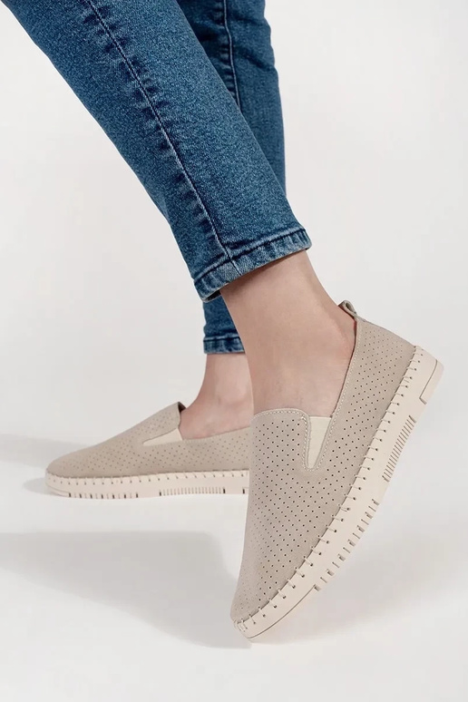 Pieskové kožené mokasíny svetlé Pieskové kožené mokasíny svetlé