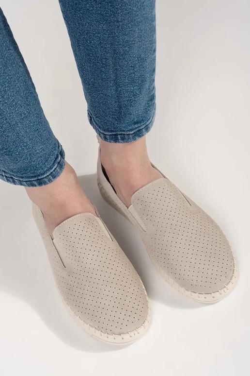 Pieskové kožené mokasíny svetlé Pieskové kožené mokasíny svetlé