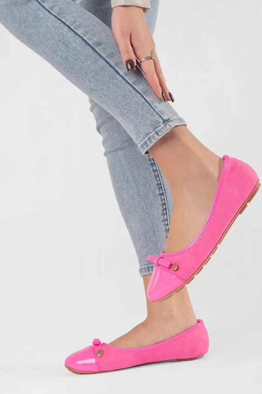 Ružové balerínky s lakovanou špičkou Ružové balerínky s lakovanou špičkou