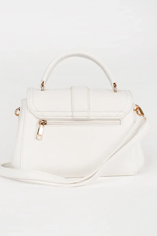 Biela malá kabelka so zlatými prvkami