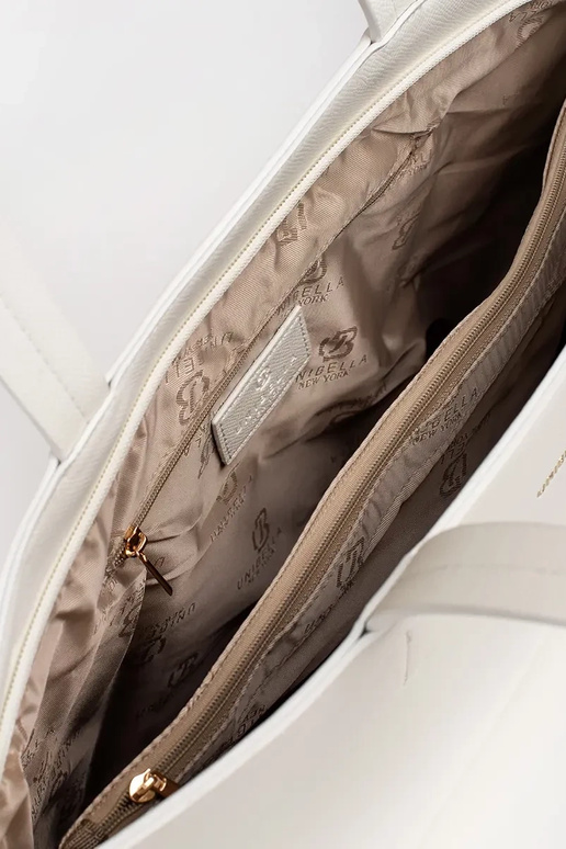 veľká biela shopper taška s cvokmi